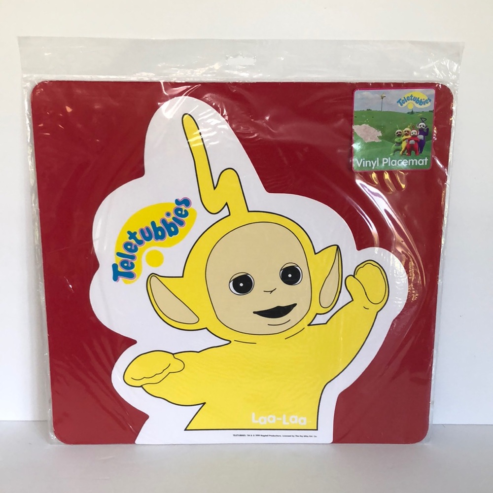 Vintage Teletubbies Yellow Laa-Laa Vinyl Placemat